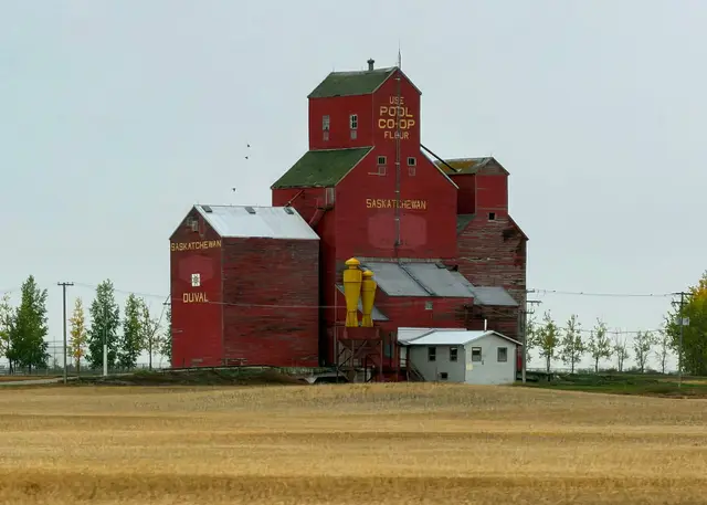 The old Saskatchewan Wheat Pool grain elevator